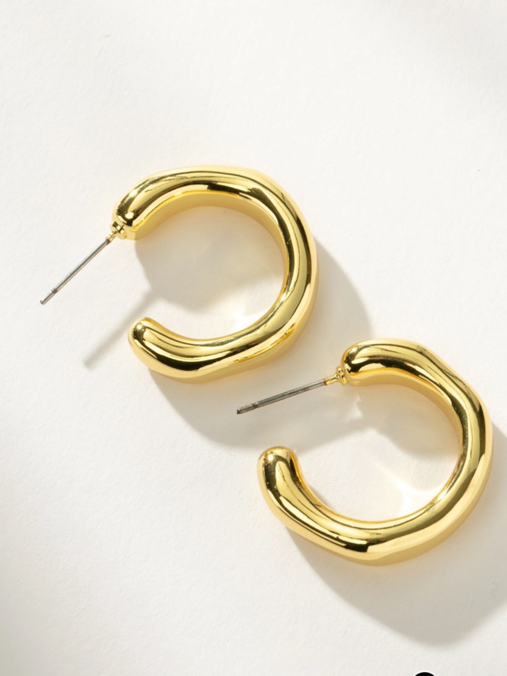 Uncommon James Polished Gold Rounded Hoop Earrings